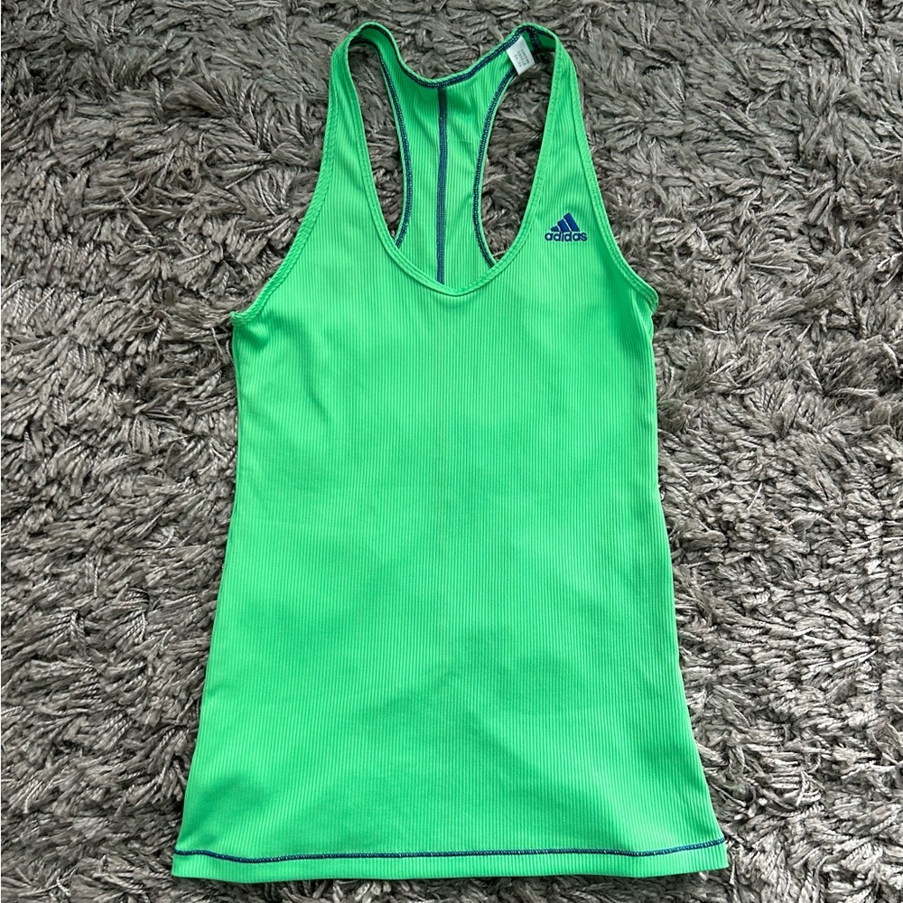 adidas Neon Ribbed Racerback Tank Top